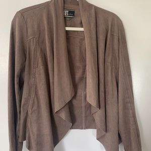 Suede-Like Blazer Sweater